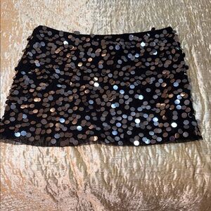 Wet Seal Black and Silver Sequin Mini Skirt